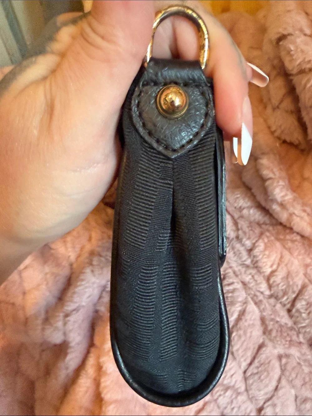 Fendi Black Clutch with Gold Hardware